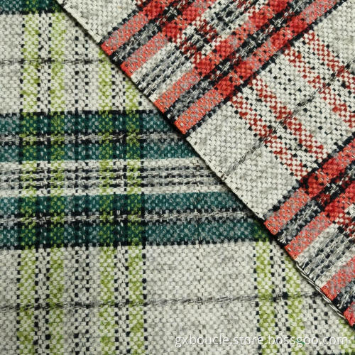 Boucle fashion yarn dyed plaid design fabric